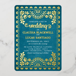 Papel Picado Wedding Folie Uitnodiging