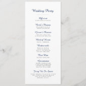 Papel Picado Wedding Program - Navy Programma (Achterkant)