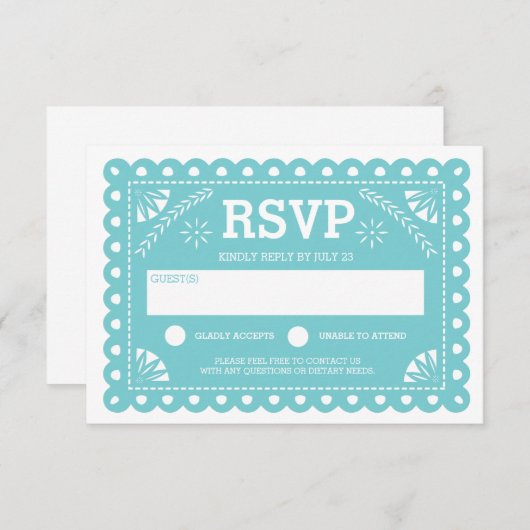Papel Picado Wedding RSVP (Devant / Derrière)