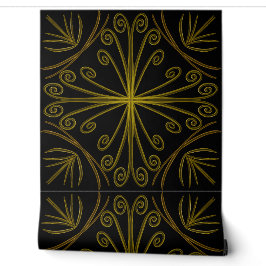 Papel Pintado Metallic flower tile abstract GOLD Behang