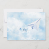 Paper Airplane Baby shower Invitation Kaart (Voorkant)