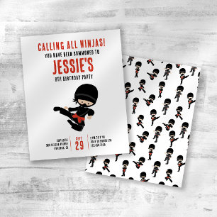 PAPER Alle Ninja's opgeroepen! Uitnodiging verjaar Flyer
