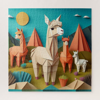 Paper Art Origami Alpacas Scene 3D Legpuzzel