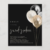 PAPER-ballonnen Gold Ivory QR-code Sweet 16 Black Flyer (Voorkant)