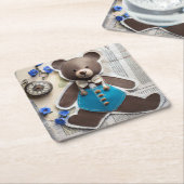 Paper Bear Coaster Vierkante Kartonnen Onderzetter (Schuin)