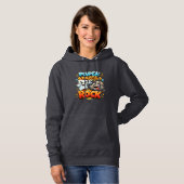 Paper beats rock, funny design  hoodie (Voorkant volledig)