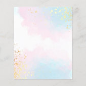 PAPER Blue Pink Waterverf Brown Script Verloving Flyer (Achterkant)