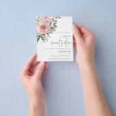 PAPER Blush Pink Florals Sweet 16 Uitnodiging Flyer (Hand)