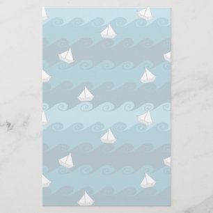 Paper Boats Pattern Briefpapier