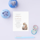 PAPER Boho Cake Florals Bohemian Wedding Invite Flyer (Enkel)