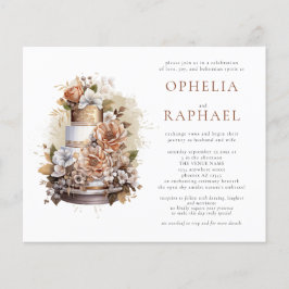 PAPER Boho Cake Florals Bohemian Wedding Invite Flyer