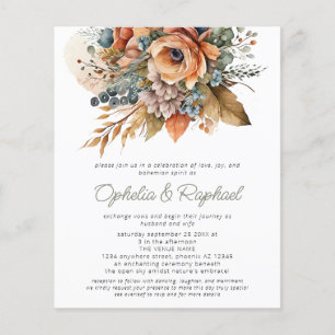 PAPER Boho Herfst Bloemen Sage Bohemian Bruiloft Flyer