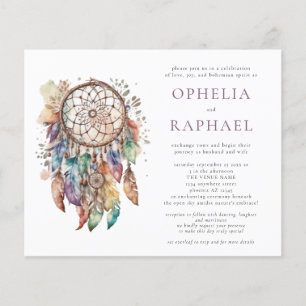 PAPER Boho Kleurrijke Dreamcatcher Bruiloft Paarse Flyer