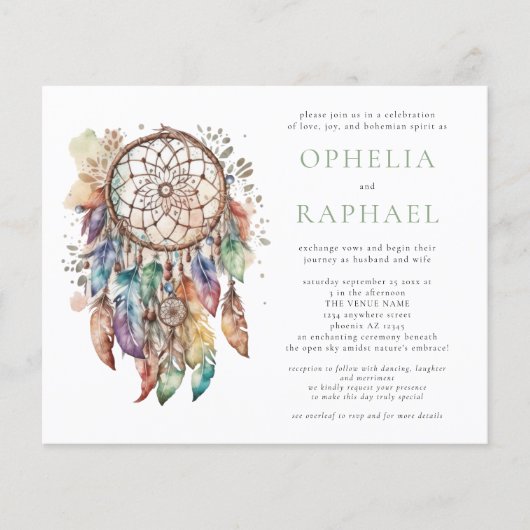 PAPER Boho Kleurrijke Dreamcatcher Bruiloft Wijze Flyer (Voorkant)