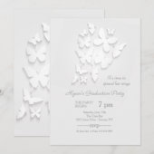 Paper Butterflies Graduation Party Uitnodiging (Voorkant / Achterkant)