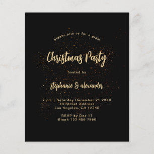 PAPER Classy Gold Black-kerstfeest uitnodigen Flyer