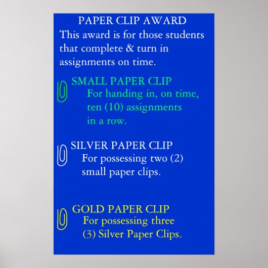 Paper Clip Award Poster (Voorkant)