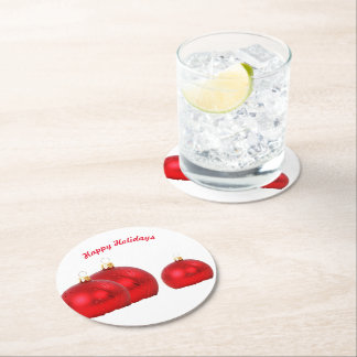 Paper Coaster Happy Holidays Ronde Kartonnen Onderzetter