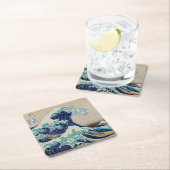 PAPER COASTER : HOKUSAI : DE GOLF  VIERKANTE KARTONNEN ONDERZETTER (Insitu)