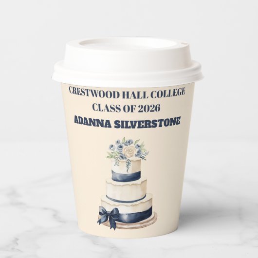 Paper cup-Editable Graduation Tableware Set Papieren Bekers (Voorkant)