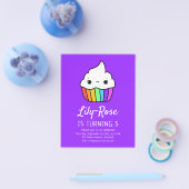 PAPER Cupcake Kind Birthday Party Invitation Flyer (Enkel)