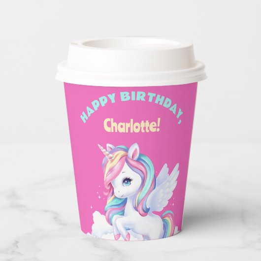 Paper Cups to a magical birthday party. Papieren Bekers (Achterkant)