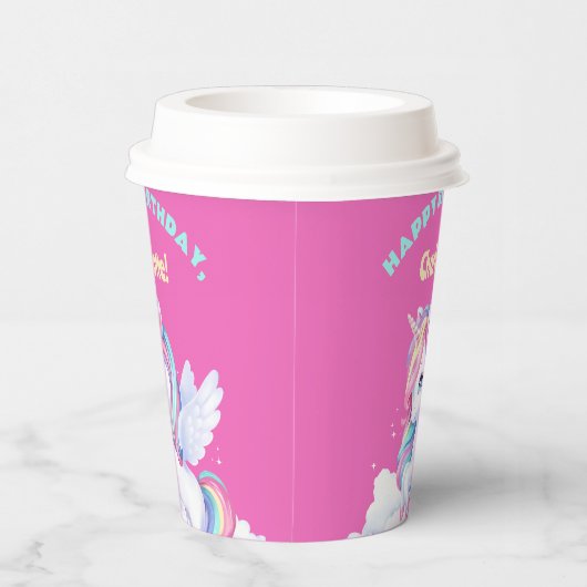 Paper Cups to a magical birthday party. Papieren Bekers (Rechts)