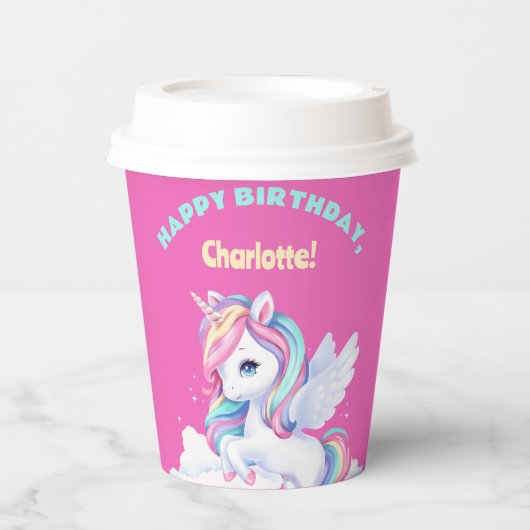 Paper Cups to a magical birthday party. Papieren Bekers (Voorkant)