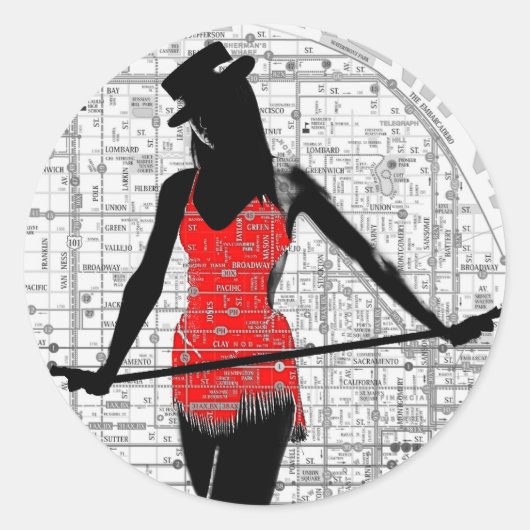 Paper Dance SF Ronde Sticker (Voorkant)