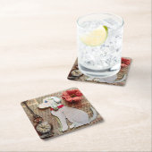 Paper Dog Coaster Vierkante Kartonnen Onderzetter (Insitu)