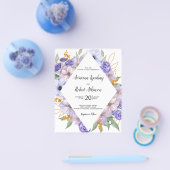 PAPER Dusty Paarse Floral Wedding Flyer (Enkel)