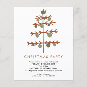 PAPER Eenvoudige Kerstboom Kerstfeest Uitnodigin Flyer
