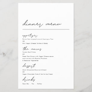 PAPER Eenvoudige scriptie gelegenheid dinermenu Flyer
