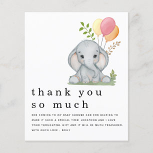 PAPER Elephant Girl Baby shower Roze Hartelijk dan Flyer