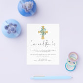 PAPER Eucalyptus Cross Script Baptisme Hartelijk d Flyer (Enkel)