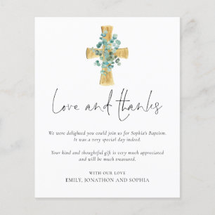 PAPER Eucalyptus Cross Script Baptisme Hartelijk d Flyer