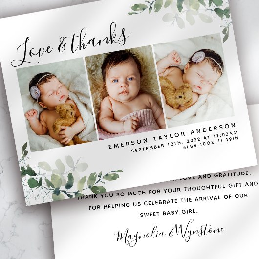 PAPER Eucalyptus Foto Baby Dank u wel Flyer