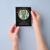 PAPER | Feestelijke Open Huis Party Zwarte Flyer (Hand)