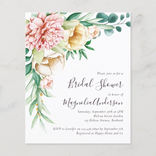 PAPER Floral Bridal Shower Flyer (Voorkant)