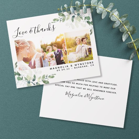 PAPER Foto Eucalyptus Weddenschap Bedankt Flyer