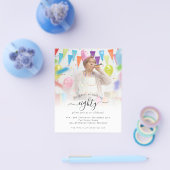 PAPER Fotoscript 80th Birthday Party Invitation Flyer (Enkel)