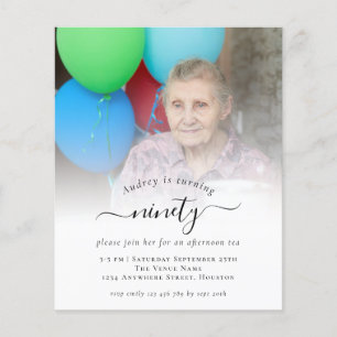 PAPER Fotoscript 90th Birthday Party Invitation Flyer