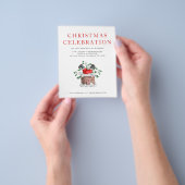 PAPER Funny Santa Kerstparty Uitnodiging Flyer (Hand)