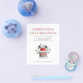 PAPER Funny Santa Kerstparty Uitnodiging Flyer (Enkel)