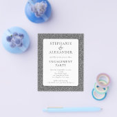 PAPER Glitter Silver White Engagement Party nodigt Flyer (Enkel)