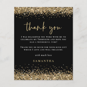 PAPER Gold Glitter 30th Birthday Black Hartelijk d Flyer