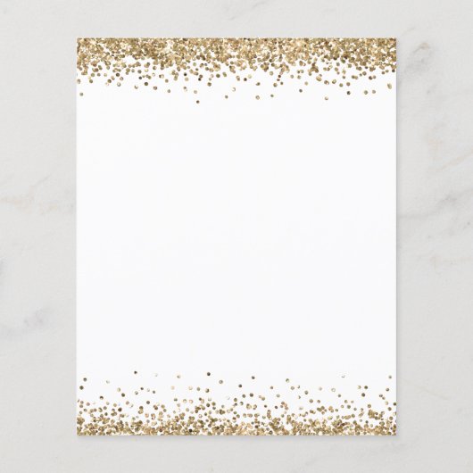 PAPER| Gold Glitter Heart Script Verloving nodigt  Flyer (Achterkant)
