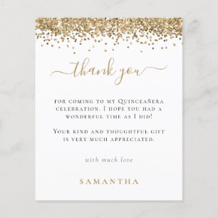 PAPER   Gouden Glitter Foto Quinceanera Bedanktkaa Flyer