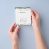 PAPER | Groene Glitter Kerstfeest Uitnodiging Wit Flyer (Hand)