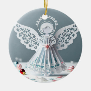 Paper Lace Angel Christmas Crafts Art Keramisch Ornament